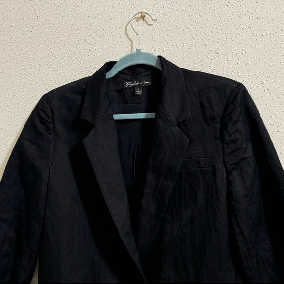 Elizabeth and James Essential Crepe Blazer - Size 8 - Black - Picture 4 of 12